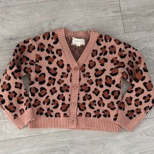 Little girls Leopard Print Sweater - Brown and Black 5
